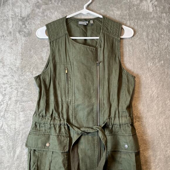 Athleta Wanderbout Olive Green Linen Utility Vest Size XS - Picture 1 of 6